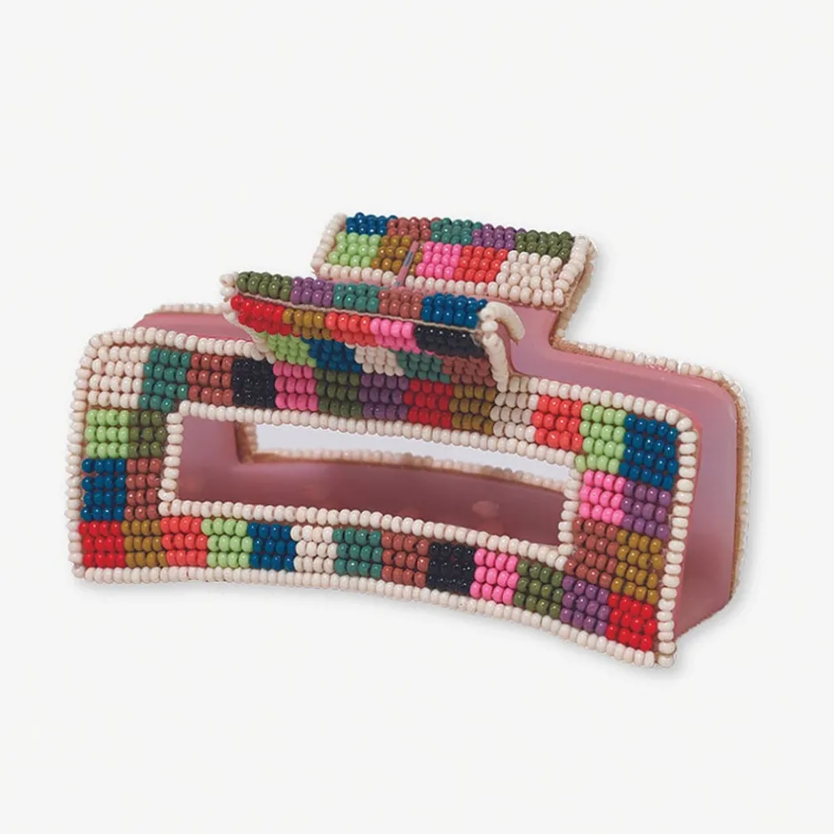 INK + ALLOY Lola Multi-Color Checked Claw Multi-Check