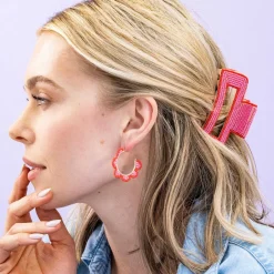 INK + ALLOY Lola Solid Color With Piped Edges Claw Pink