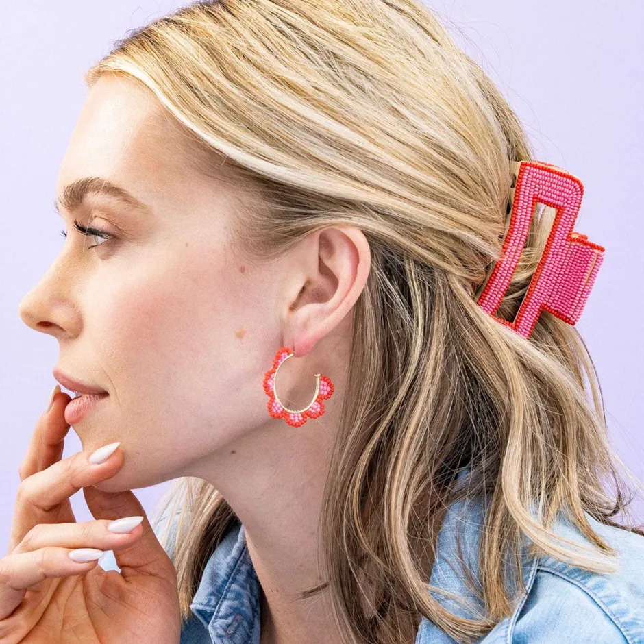 INK + ALLOY Lola Solid Color With Piped Edges Claw Pink