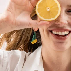 INK + ALLOY Lottie Lemon Dangle Luxe Earrings Yellow