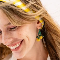 INK + ALLOY Lottie Lemon Dangle Luxe Earrings Yellow