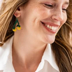 INK + ALLOY Lottie Lemon Dangle Luxe Earrings Yellow