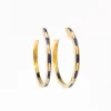 INK + ALLOY Lulu Hoop Earring Brass With Chanel Of Seed Bead Navy