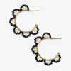 INK + ALLOY Luna Beaded Scallop Gold Hoop Black/White
