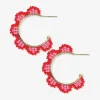 INK + ALLOY Luna Beaded Scallop Gold Hoop Tomato