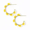 INK + ALLOY Luna Beaded Scallop Gold Hoop Lemon