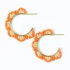 INK + ALLOY Luna Beaded Scallop Gold Hoop Coral