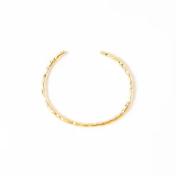 INK + ALLOY Lydia Hammered Brass Thin Cuff Bracelet