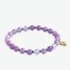 INK + ALLOY Mabel Round Stones With Alternating Seed Bead Stretch Bracelet Lilac