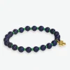 INK + ALLOY Mabel Round Stones With Alternating Seed Bead Stretch Bracelet Navy