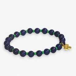 INK + ALLOY Mabel Round Stones With Alternating Seed Bead Stretch Bracelet Navy