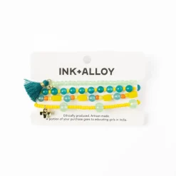 INK + ALLOY Mable & Patsy Bracelet Stack Yellow And Turquoise