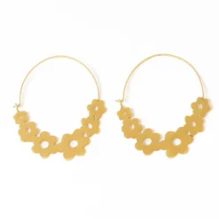 INK + ALLOY Maeve Floral Wrapped Hoop Brass