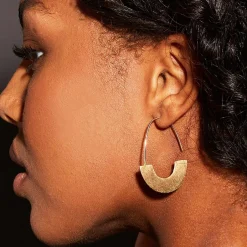 INK + ALLOY Maggie Half Circles Hoop Earrings Brass