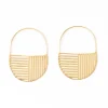 INK + ALLOY Maggie Opposite Lines Hoop Earrings Brass