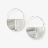 INK + ALLOY Maggie Opposite Lines Hoop Earrings Silver