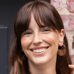 INK + ALLOY Maggie Sunburst Hoop Earrings Brass