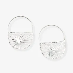 INK + ALLOY Maggie Sunburst Hoop Earrings Silver
