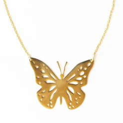 INK + ALLOY Monica Butterfly Pendant Necklace Brass