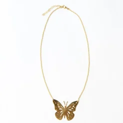 INK + ALLOY Monica Butterfly Pendant Necklace Brass