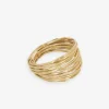 INK + ALLOY Morgan Brass Multi-Layer Organic Textured Ring 18k Size 7