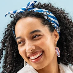 INK + ALLOY Naomi Bandana Stripe Blue White