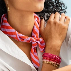 INK + ALLOY Naomi Bandana Stripe Lavender Poppy