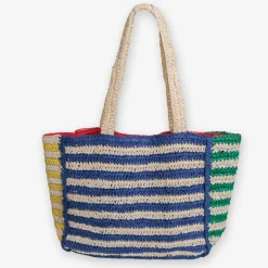 INK + ALLOY Nellie Large Striped Raffia Tote Multicolor