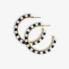 INK + ALLOY Nora Checkered Beaded Hoop Earrings Navy