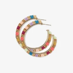 INK + ALLOY Nora Striped Hoop Earrings Gold