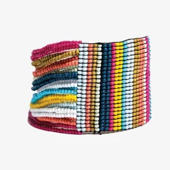 INK + ALLOY Olive Vertical Stripe Beaded Stretch Bracelet Multicolor
