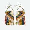 INK + ALLOY Paige Ascending Blocks Beaded Fringe Earrings Desert