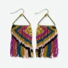 INK + ALLOY Paige Ascending Diamond Beaded Fringe Earrings Jewel Tone