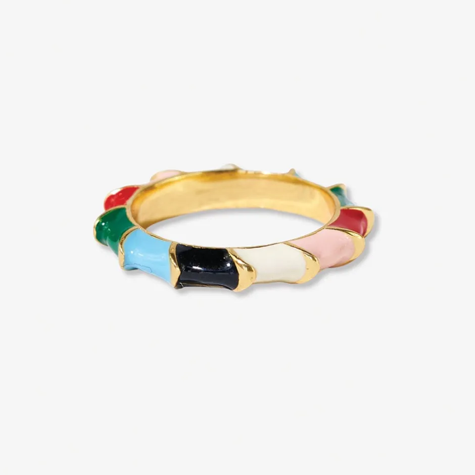 INK + ALLOY Paisley Twisted Coloblock Enamel Ring Multi-Color- Size 7