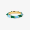INK + ALLOY Paisley Twisted Coloblock Enamel Ring Green/Light Blue- Size 7