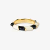 INK + ALLOY Paisley Twisted Coloblock Enamel Ring Black/White Black/White- Size 7