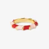 INK + ALLOY Paisley Twisted Coloblock Enamel Ring Red/Blush- Size 8