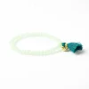 INK + ALLOY Patsy Solid Crystal Stretch Bracelet With Tassel Mint