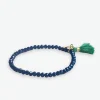 INK + ALLOY Patsy Solid Crystal Stretch Bracelet With Tassel Navy