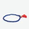 INK + ALLOY Patsy Solid Crystal Stretch Bracelet With Tassel Royal Blue