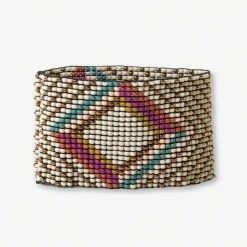 INK + ALLOY Penelope Diamonds Beaded Stretch Bracelet Muted Rainbow