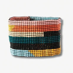 INK + ALLOY Penelope Horizontal Stripe Beaded Stretch Bracelet Rainbow