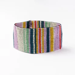INK + ALLOY Penelope Stripe Vertical Seed Bead Bracelet Lilac Green Lemon