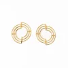 INK + ALLOY Penny Full Circle with Cut Outs Abstract Post Earrings Brass