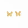INK + ALLOY Phoebe Butterfly Post Earrings Brass