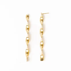INK + ALLOY Piper Twisted Ribbon Drop Earrings Brass