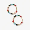 INK + ALLOY Pippa Twisted Colorblock Enamel Hoop Earrings Multi-Color Multi-Color
