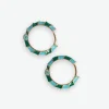 INK + ALLOY Pippa Twisted Colorblock Enamel Hoop Earrings Green/Light Blue Green/Light Blue