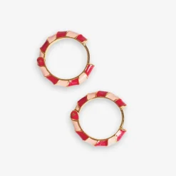 INK + ALLOY Pippa Twisted Colorblock Enamel Hoop Earrings Red/Blush Red/Blush