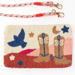 INK + ALLOY PREORDER - Leila Boot Seed Bead Clutch With Strap
